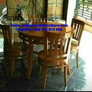model set kursi makan jati minimalis