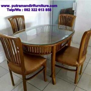 set kursi makan jati mewah