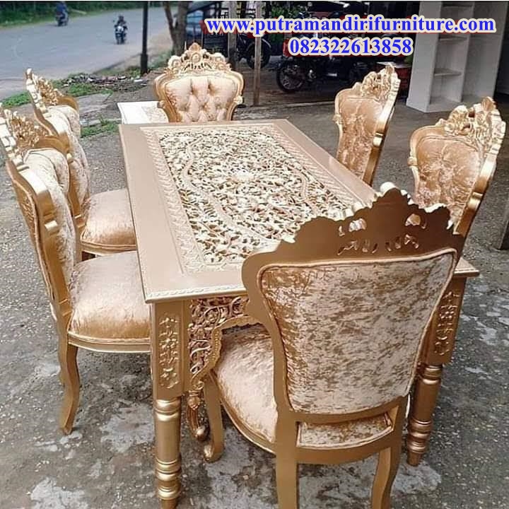 Kursi makan ukir mewah mawar Kursi makan ukir mewah mawar