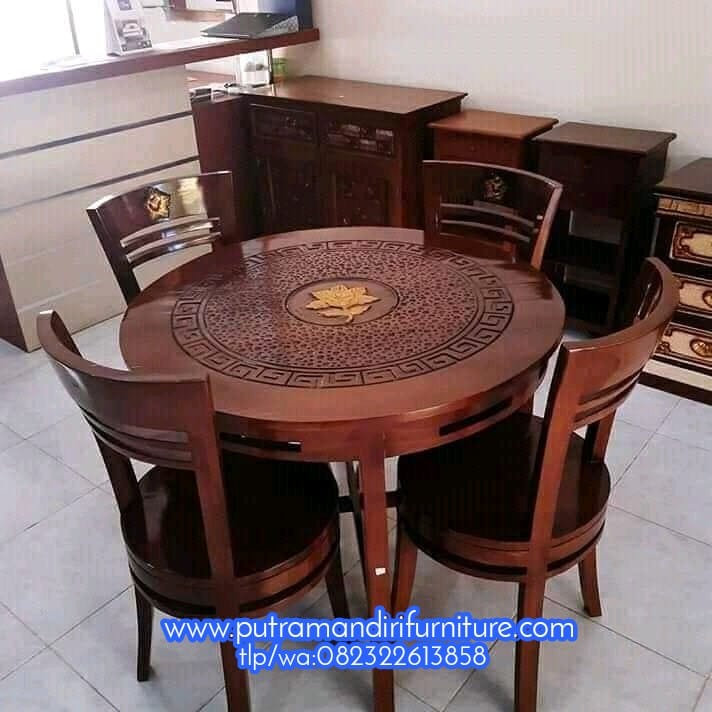 Set Kursi Makan Bundar Jati Set Kursi Makan Bundar Jati