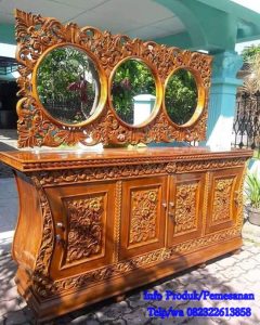 Meja Rias Ukir Oval Unik