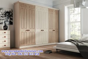 lemari pakaian 6 pintu minimalis modern