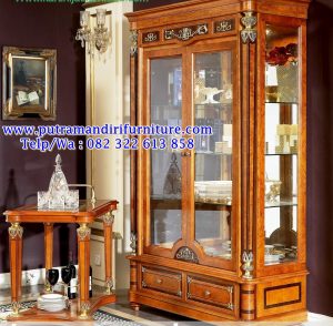 lemari hias kaca 2 pintu mewah