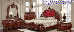 tempat tidur ukiran jati mewah