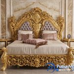 Tempat Tidur Ukiran Mewah Jepara Gold Leaf