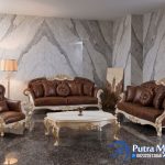 Set Kursi Tamu Ukiran Mewah Kulit Asli Jepara