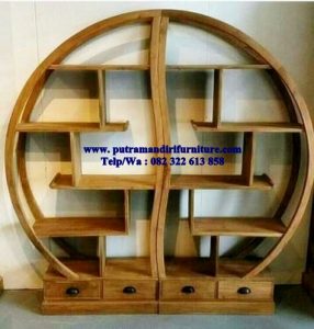 lemari buku model bola jepara