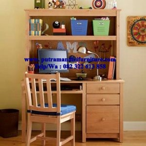 set meja belajar anak finishing natural jepara