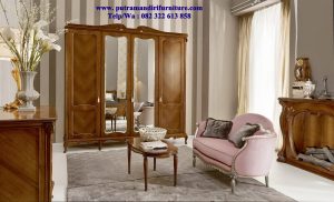 lemari pakaian minimalis jati jepara