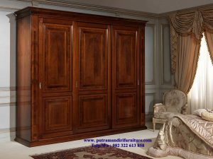 lemari pakaian minimalis jati