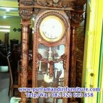 lemari jam hias ukiran brawijaya jepara