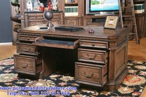 set meja kantor jati klasik jepara
