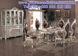 set meja makan modern elegan jepara