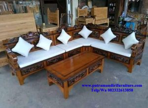 set kursi tamu kayu jati