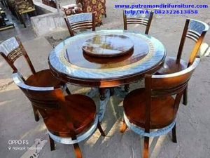 Kursi Makan Minimalis Bundar 6 Kursi