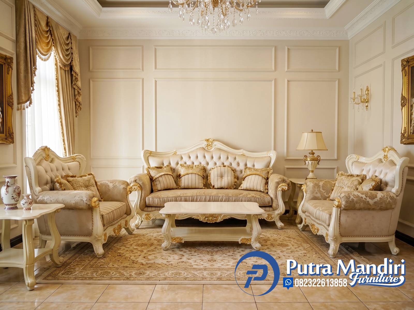 Kursi Tamu Sofa Ukiran Casablanca Klasik Mewah Jepara