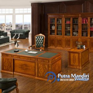 Set Meja Kantor Mewah Minimalis Klasik Jepara