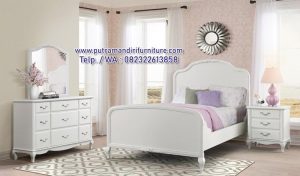 Set Tempat Tidur Anak Minimalis Putih Klasik