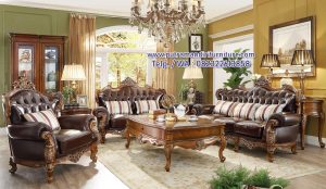 Sofa Tamu Mewah Jati Jepara Ukiran Terbaru Klasik Elegan