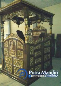 Jual Mimbar Masjid Mewah Jepara Ukiran Klasik Kaligrafi