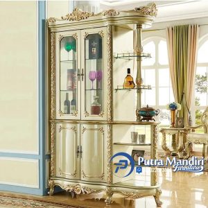 Lemari Hias Klasik Penyekat Ruangan Mewah Modern