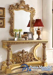 Set Meja Konsul Cermin Rias Mewah Ukiran Jepara