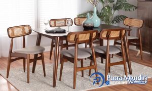 Kursi Meja Makan Cafe Minimalis Natural Glossy