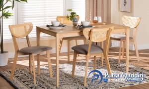 Kursi Meja Makan Cafe Minimalis Sungkai Wood