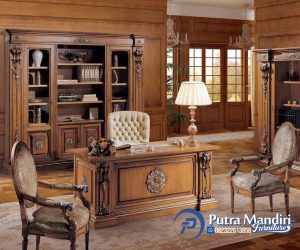 Model Meja Kantor Ukir Mewah Klasik Jepara