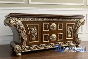 Bufet Kayu Jati Terbaru Klasik Mewah