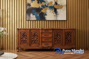 Bufet Ruang Tamu Kayu Jati Klasik