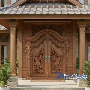 Pintu Utama Rumah Klasik Ukiran Jati Jepara