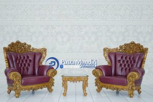 Sofa Teras Jati Klasik Mewah Ukiran Bunga