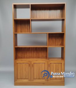 Lemari Rak Kayu Jati Minimalis Jepara
