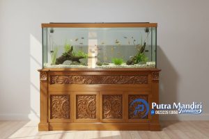 Meja Aquarium Jati Klasik Mewah Jepara