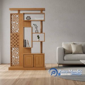Partisi Kayu Jati Ruangan Minimalis