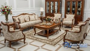 Sofa Tamu Perkantoran Mewah Jati Klasik Jepara