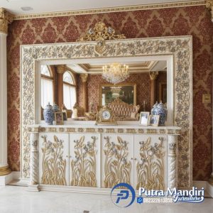 Bufet Mewah Pigura Klasik Cermin Besar