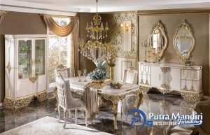 Dining Set Meja Makan Mewah Klasik Gaya Turki