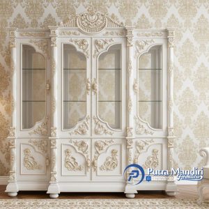 Lemari Hias Mewah 4 Pintu Klasik Modern Terpopuler