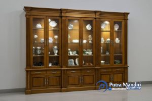 Lemari Hias Minimalis 6 Pintu Kayu Jati