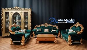 Sofa Tamu Gold Klasik Mewah Eropa