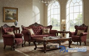 Sofa Tamu Jati Ukir Jepara Eropa Carving