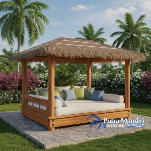 Gazebo Jati Minimalis Mewah Terbaru