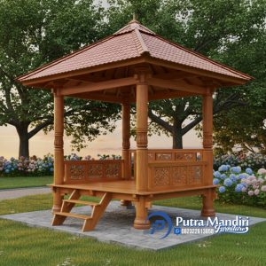 Model Gazebo Taman Mewah Jati Minimalis