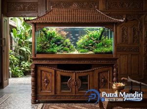 Gaya Aquarium Hias Kayu Jati Klasik Jepara