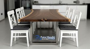 Meja Makan Solid Trembesi 6 Kursi