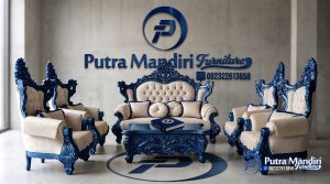 Sofa Tamu Mewah Blue Living Room