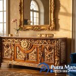 Bufet TV Ukiran Mewah Jepara Terbaru Desain Elegan Berkualitas Tinggi