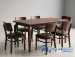 Meja Makan Minimalis 6 Kursi Kafe Kayu Jati